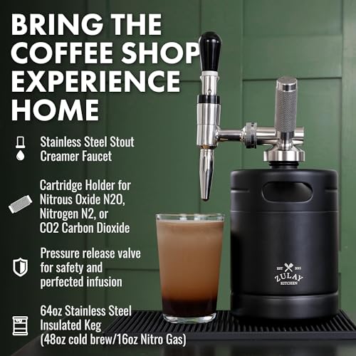 Zulay Nitro Cold Brew Maker Nitro Cold Brew Keg with Pressure