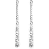 Vetieeimo Simulated Diamond Long Dangle Earrings for Women Cubic Zirconia Drop Statement Earrings for Party Wedding Homecoming Costume