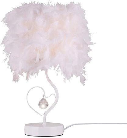 Mutang Personnalite Mode Decoration De Mariage Creative Simple Petite Lampe De Table En Cristal Blanc Plume