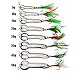 Sunlure Spoon Fishing Lures Metal Jig Lure Cranbait Casting Sinker Spoons with Feather Treble Hooks for Trout Bass Walleyes Spinner Baits (DW383F pack of 5pcs)