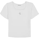 Calvin Klein Girls Short Sleeve Babydoll T-Shirt, Soft & Comfortable