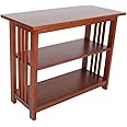Alaterre Furniture Mission Console Entryway Table with Lower Storage and Adjustable Middle Shelf-Use as Under Window Bookshelf in Living Room or Home Office, (L) 31" x (W) 14" x (H) 24", Cherry