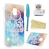 (Not for S5)S5 Active Case,Galaxy S5 Active Case - Mavis's Diary Colorful Tribal Campanula Pattern Clear Cover Hard PC Case for Samsung Galaxy S5 Active SM-G870A & 3D Bling Cute Dust Plug &Feather Pen