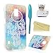 (Not for S5)S5 Active Case,Galaxy S5 Active Case - Mavis's Diary Colorful Tribal Campanula Pattern Clear Cover Hard PC Case for Samsung Galaxy S5 Active SM-G870A & 3D Bling Cute Dust Plug &Feather Pen