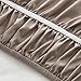 Bed Skirt-14 Inch Drop Dust Ruffle Three Fabric Sides Wrap Around Ruffled (Queen/King Khaki) Brushed Microfiber Adjustable Elastic Easy Fit