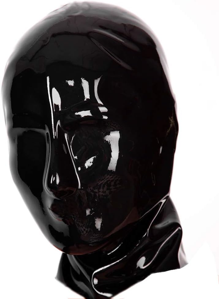 EXLATEX Latex Rubber Mask Anatomical Hood Without Any Holes for Men and Ladies
