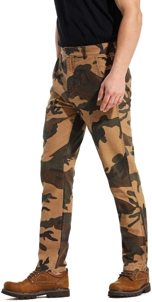 AKARMY Men's Cotton Casual Military Army Camo Combat Work Cargo Pants with 8 Pockets at  Men’s Clothing store