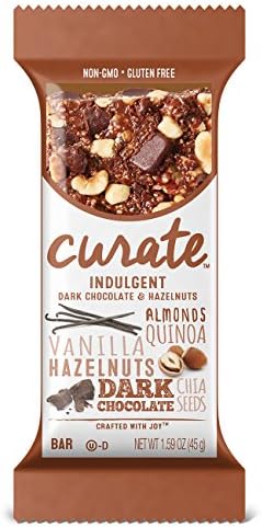 Curate Gluten-Free Snack Bars, Indulgent Dark Chocolate &amp; Hazelnuts, 1.59 oz, 12 count
