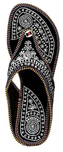 thari choice women's velvet ethnic flat chappal and slipper