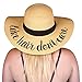 Funky Junque Women’s Bold Cursive Embroidered Adjustable Beach Floppy Sun Hat
