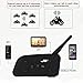Motorcycle Helmet Bluetooth Intercom Headset,V6 BT 1200M Range 6 Riders Wireless Interphone Speakers IP65 Waterproof Communication Systems Kit for Motorbike Skiing Cycling Climbing,2 Pack