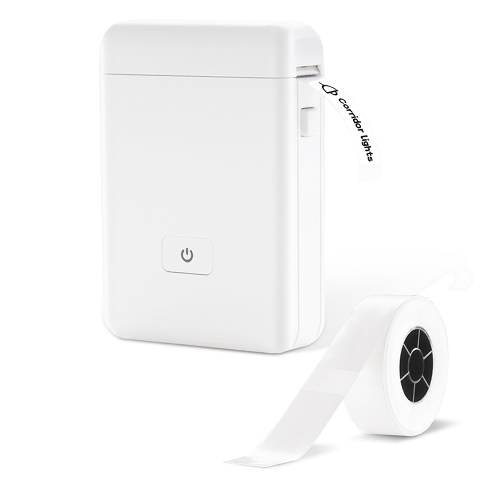 Bluetooth Label Maker Machine with Tape(14*40mm), HP2-S Portbale Label Thermal Printer, Inkless & Rechargeable, Mini Sticker Printer with Multiple Templates for Organizing Storage Office Home, White