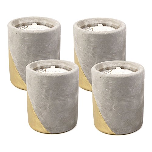 Paddywax Urban 12 Oz. Concrete Pot Gold Amber & Smoke Candle - Pack Of 4