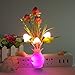 Warmstor 4 Pack Mushroom Night Light, Tulip Clove Plum Flowers Plants Plug-in Mushrooms Colors Changing Nightlight Colorful LED Wall Lamp Little Night Lights for Bathroom Bedroom Corridor Nursery