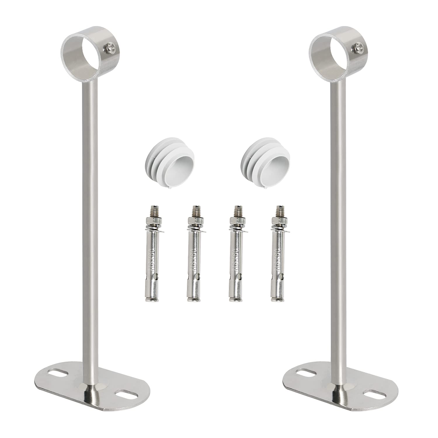 Aopin 2Pcs Ceiling Mount Bracket pipe hole diameter 25 mm (1"), length 300mm, clothes rail mounting bracketcurtain rod flange socket, handrail mounting bracket, — image 1