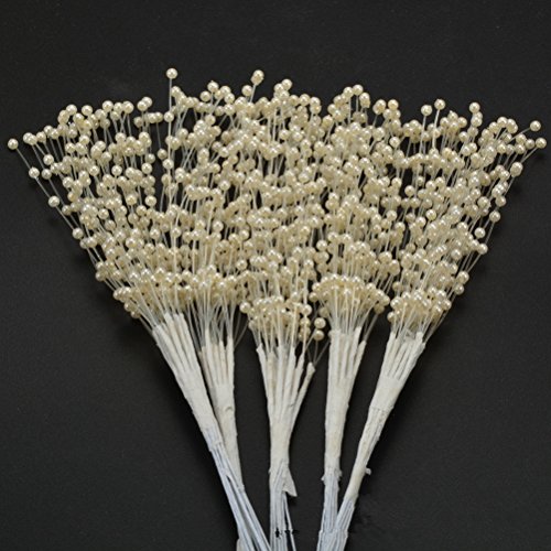 BoJia 100pcs 4mm ABS Pearls String Roll Beads Garland -Wedding Party Decor DIY Accessory for Christmas (Ivory)