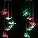 Mosteck Solar Wind Chime Outdoor Waterproof Solar Powered LED Changing Light Color Mobile Six Butterfly Wind Chimes for Home,Party,Festival Decor,Valentines Gift,Night Garden Decoration (Butterfly)