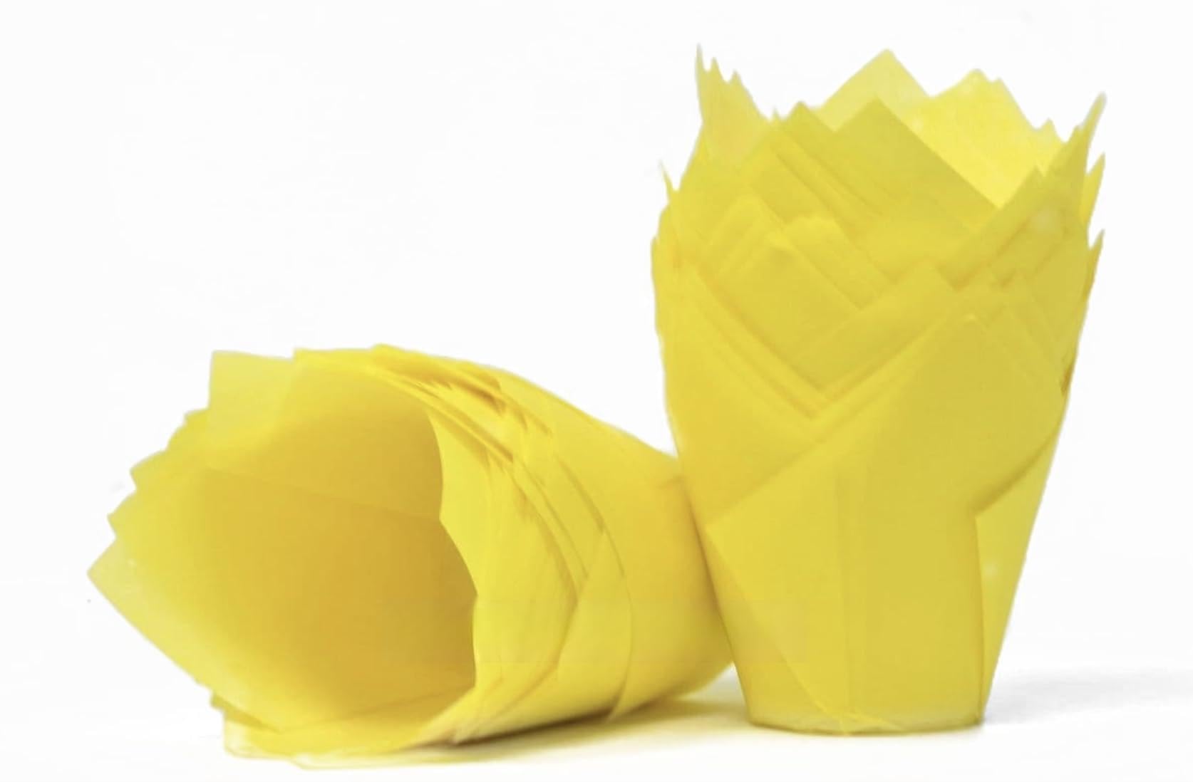 Bakery Direct 200 Spring Yellow Tulip Muffin Wraps