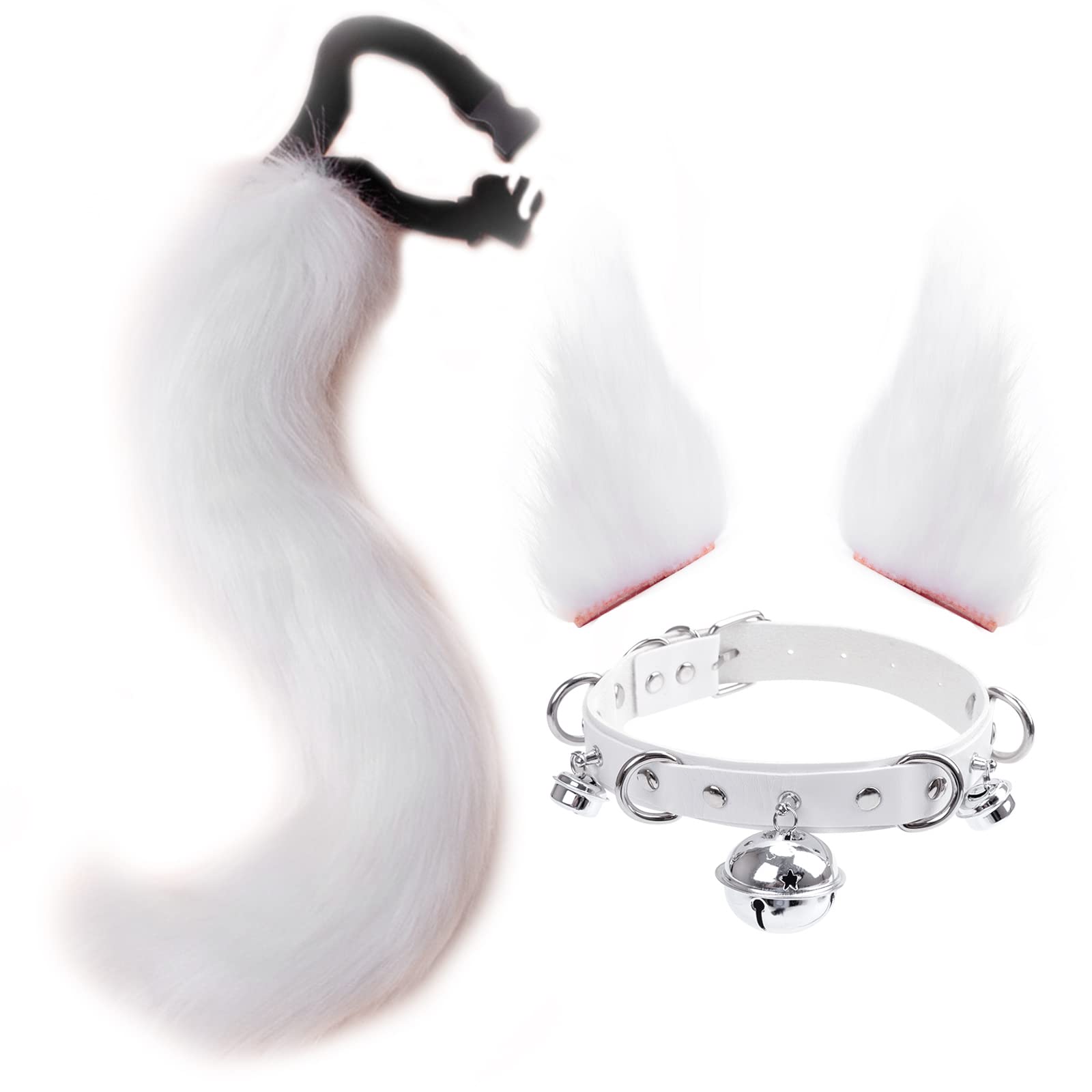 DRESHOW Fox Faux Fur Tail Cat Ears Hair Clip Halloween Party Costume Neck Choker Cosplay Set for Women — image 1