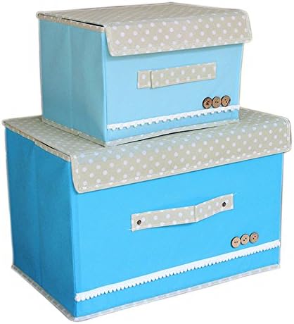 Pastoral nonwovens two sets of clothes toys storage box Blue