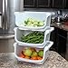 Home-X Stackable Storage Bins with Secured Hold - 3 Pcs Nesting Open Front Stackable Bins - Stackable Organizer Bins for Storing Food, Toys, Household Items, Kitchen, and Bathroom Essentials