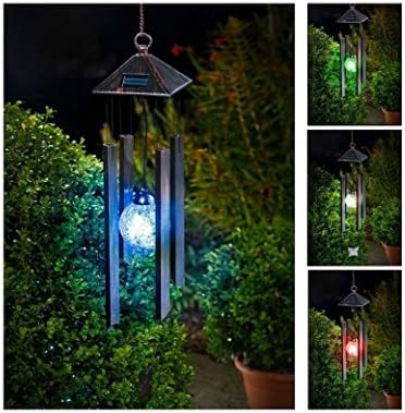 Solar Wind Chime,Solar Powered Colour Changing LED Wind chime for Gardening Lighting Decoration Home (Type 1)
