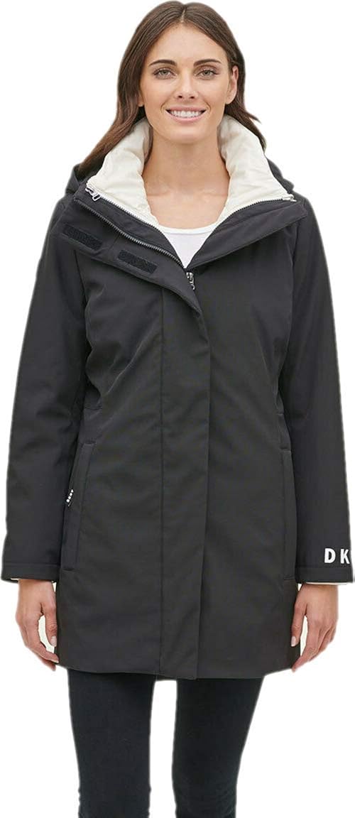 dkny trench coat with hood