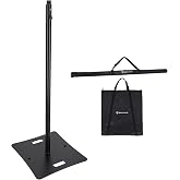 Rockville RLF2 Black 10 Foot Solid Base DJ Speaker/Lighting/Projector Stand | 140 lb Capacity, All Metal, Includes 2 Travel Bags, Air Cushion Lowering, Toolless Assembly, 35MM Pole, M10 Threading