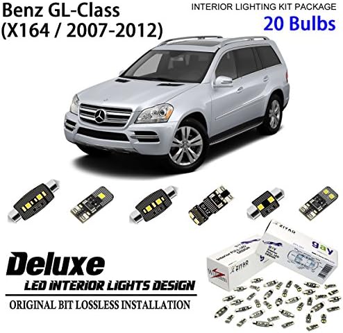ZIYO ZPL5164 (20 Bulbs) Deluxe LED Interior Light Kit 6000K Xenon White Dome Light Bulbs Replacement for 2007-2012 Mercedes Benz GL- Class X164