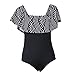 Hallegave Women Sexy Ruffle Off-The-Shoulder One-Piece Swimsuit Hollow Out Bikini