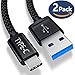 USB Type C Cable,JSAUX (6.6FT) USB 3.0 to USB C Cable Fast Charger Nylon Braided Cable for Samsung Galaxy Note 8 S8 plus,Pixel XL,Moto Z ,LG V30 G5 G6 V20,Nexus 6P Nintendo Switch More(Black 2 Pack)