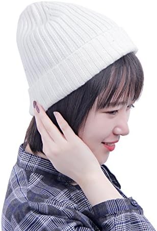 IKRR Winter Knit Infinity Hat 100%cashmere - 90%wool/10%cashmere Fashion Scarves Thick Warm for Men (White, 90% wool 10% cashmere)