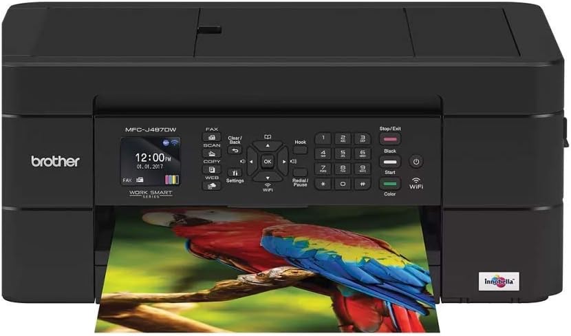 Brother MFC-J497DW Inkjet Multifunction Printer - Color - Plain Paper Print - Desktop 14 Inches, Black (Renewed): Electronics