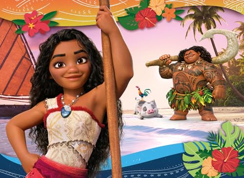 Lisciani – Puzzle DISNEY VAIANA 2 – 48 Pieces Double-Sided Puzzle for Children from 4 Years – Coloring Back – 25 x 35 cm – Creative Activity – 100% Recyclable – Birthday Gift