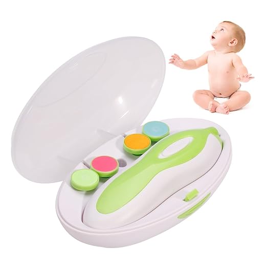 Baby Nail File Trimmer Electric with Light (Green)