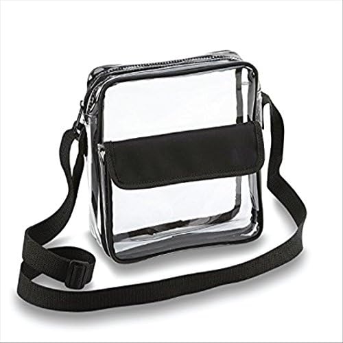 Football Stadium Approved Clear Cross-Body Purse with Adjustable Strap by Game Day Bags - FREE KOOZIE With Purchase! Clear Bag for Football Games