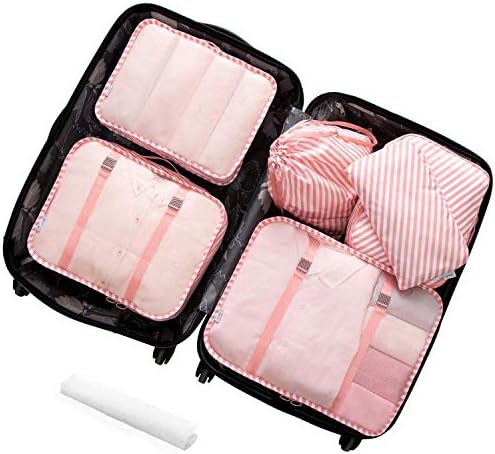 Lonew 7Pcs Packing Cubes, Travel Luggage Packing Organizers - Multi-functional Clothing Sorting Packages