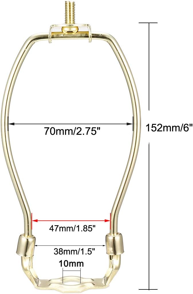 Sourcingmap Lamp Harp Holder 6 Inch Brass for Table and Floor Lamps, Gold, 6" - Image 3