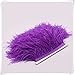 Hanlanbo 2 Yards Ostrich Feather Trim Craft Fringe with Satin Ribbon Tape for Dress Sewing Crafts Costumes Decoration (Reddish)