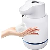 Automatic Soap Dispenser Foaming Touchless, 15oz/420ml Automatic Foaming Soap Dispenser for Bathroom and Kitchen –Clog-Free, Waterproof, USB Rechargeable, 4-Level Volume Adjustable (Foam White)