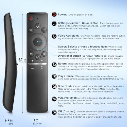 Vocal Remote Control for Samsung-Smart-TV, for All Samsung Voice Televisions Original