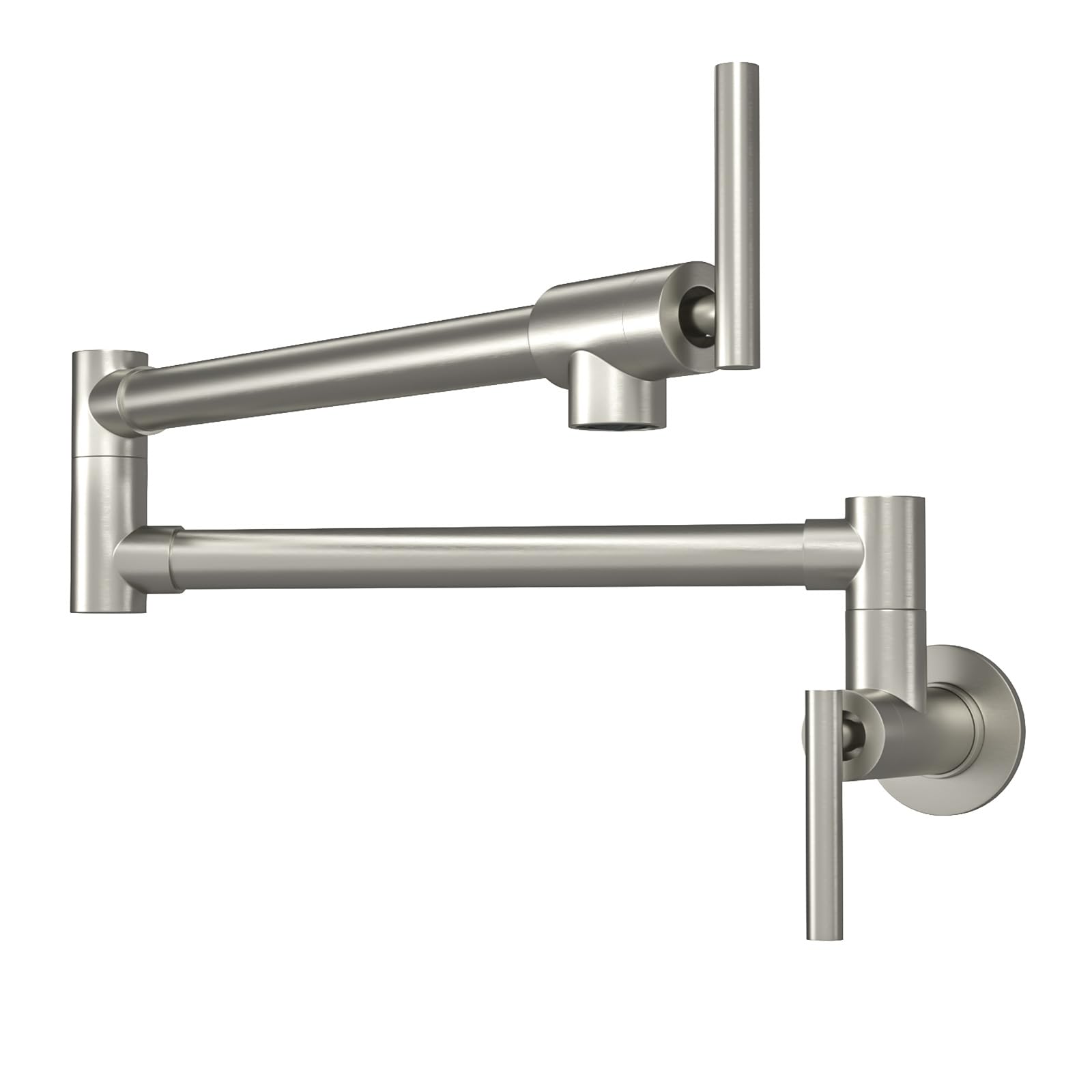 Photo 1 of Pot Filler Faucet Brushed Nickel - Sarlai Wall Mounted Pot Filler Faucet Stainless Steel Brushed Nickel Folding Two Handle Double Joint Swing Arm Kitchen Sink Faucet