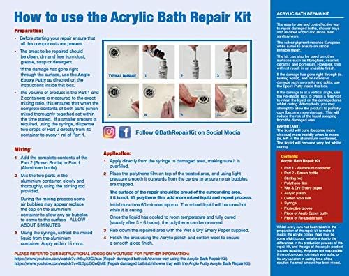 Premium Acrylic Bath Repair Kit Inc Putty – Repairs Cracks, Splits ...