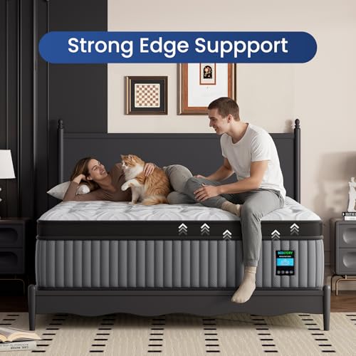 BedStory 14 Inch Queen Mattress - Medium Firm Hybrid Queen Size Bed Mattress in a Box, Matelas Queen for Extra Support & Pressure Relief, CertiPUR-US Certified, 365-Night Trial