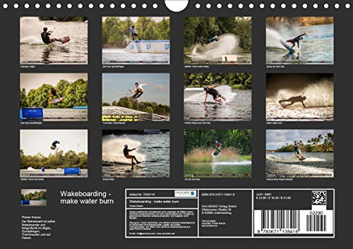 Wakeboarding - make water burn (Wandkalender 2020 DIN A4 quer): Wakeboarding - make water burn (Monatskalender, 14 Seiten )