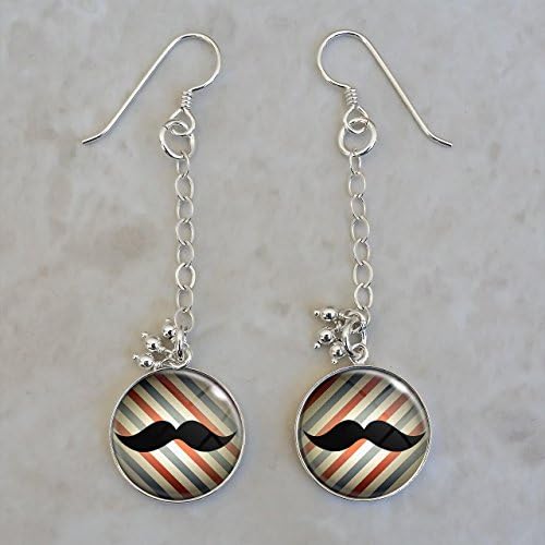 Moustache Sterling Silver Earrings