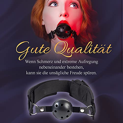 Sex Bondage Sets BDSM Fesselset mit Handschellen Halsband Mouth Gag Ball Extrem Sexspielzeug für Paar Einstellbar BDSM Bondage Satz mit Seide Augenbind