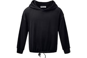 Mirawise Girls Long Sleeve Hood Shirts Tops Lightweight Hoodie Sweatshirt Top Loose Fit 4-13Y