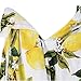 Taydey Cherry Print Retro Skirt for Women Knee Length Size S yellow lemon