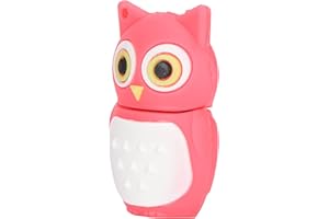 Bewinner Pink Owl Cartoon USB Flash Drive, Novelty Animal Shaped Memory Stick with High Speed Storage, Plug and Play, Cute De